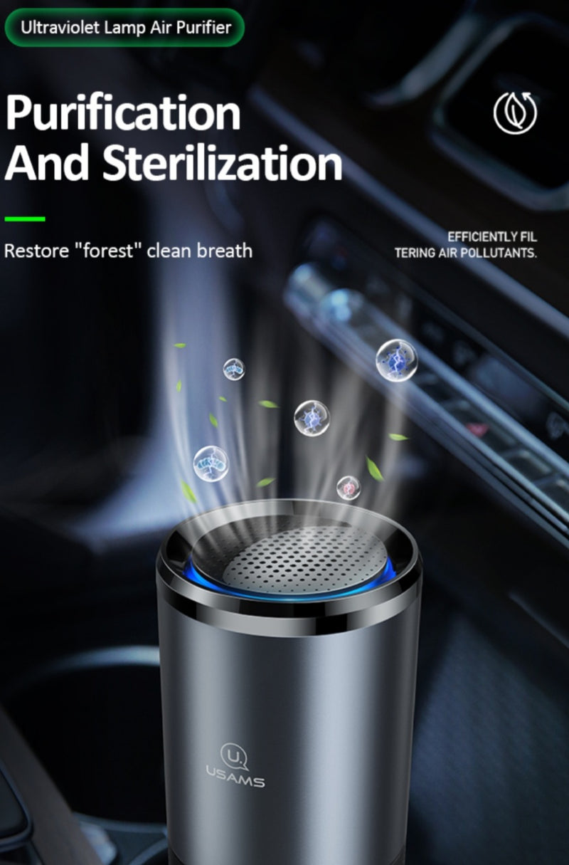 Portable Car Air Purifier + Sterilizer + Scent Diffuser